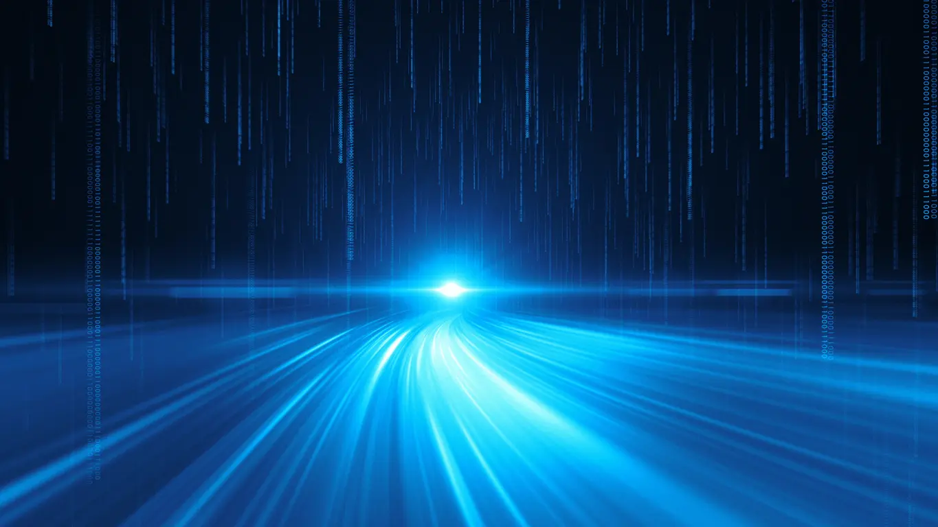 Technology road leading to a digital horizon